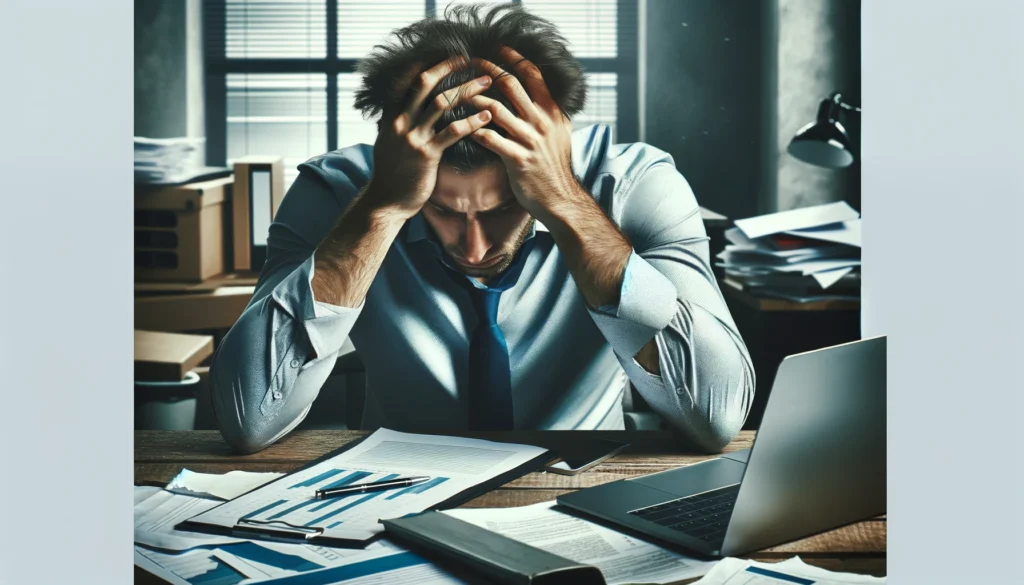 ストレスにより心身に影響が出ているオフィスワーカー